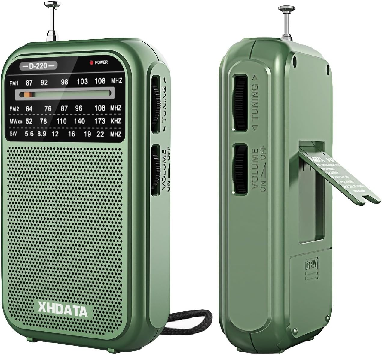 XHDATA D220 Radio portátil FM AM SW 125 g