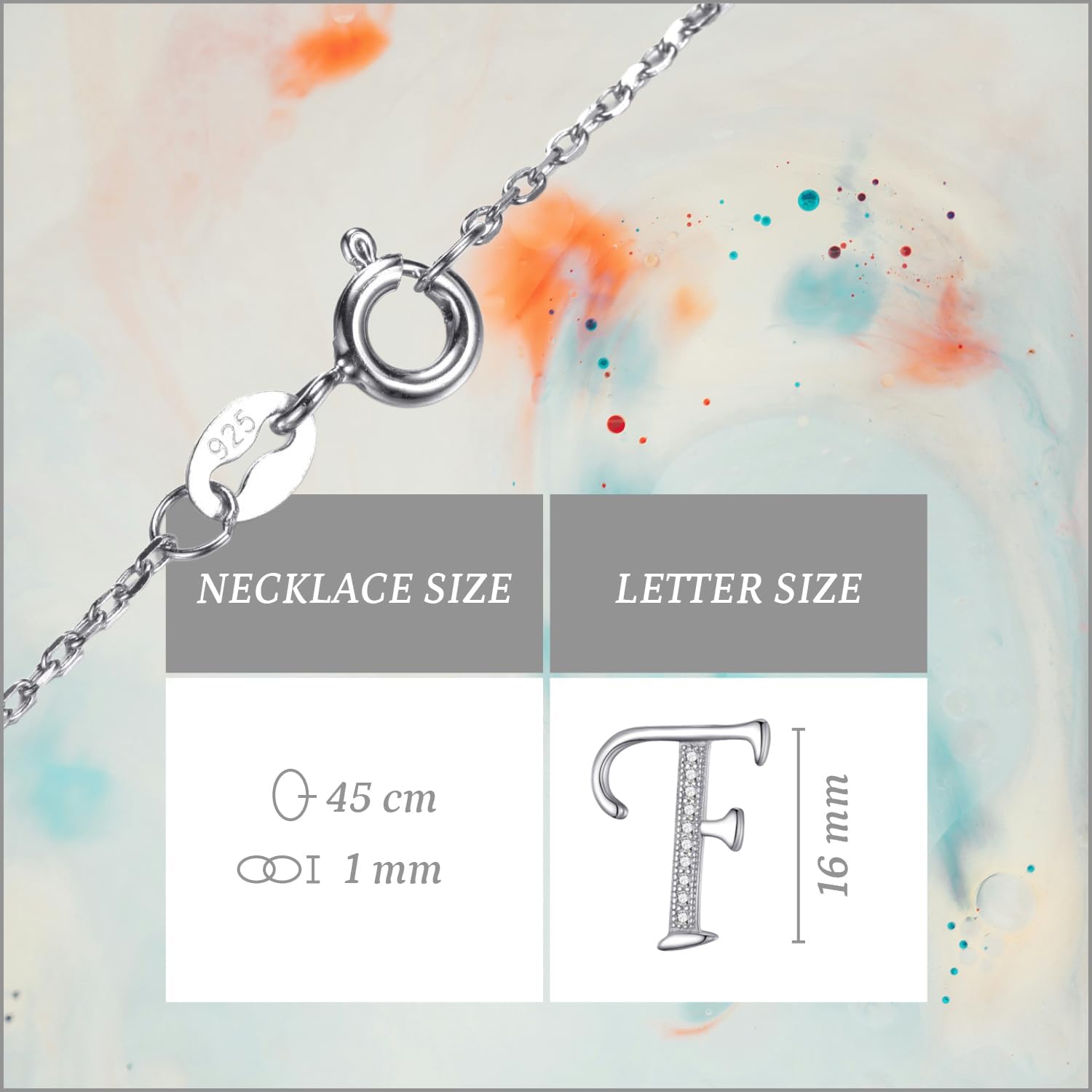 Thumbnail 4 de Morella collar 45 cm plata 925 con letra y circonitas