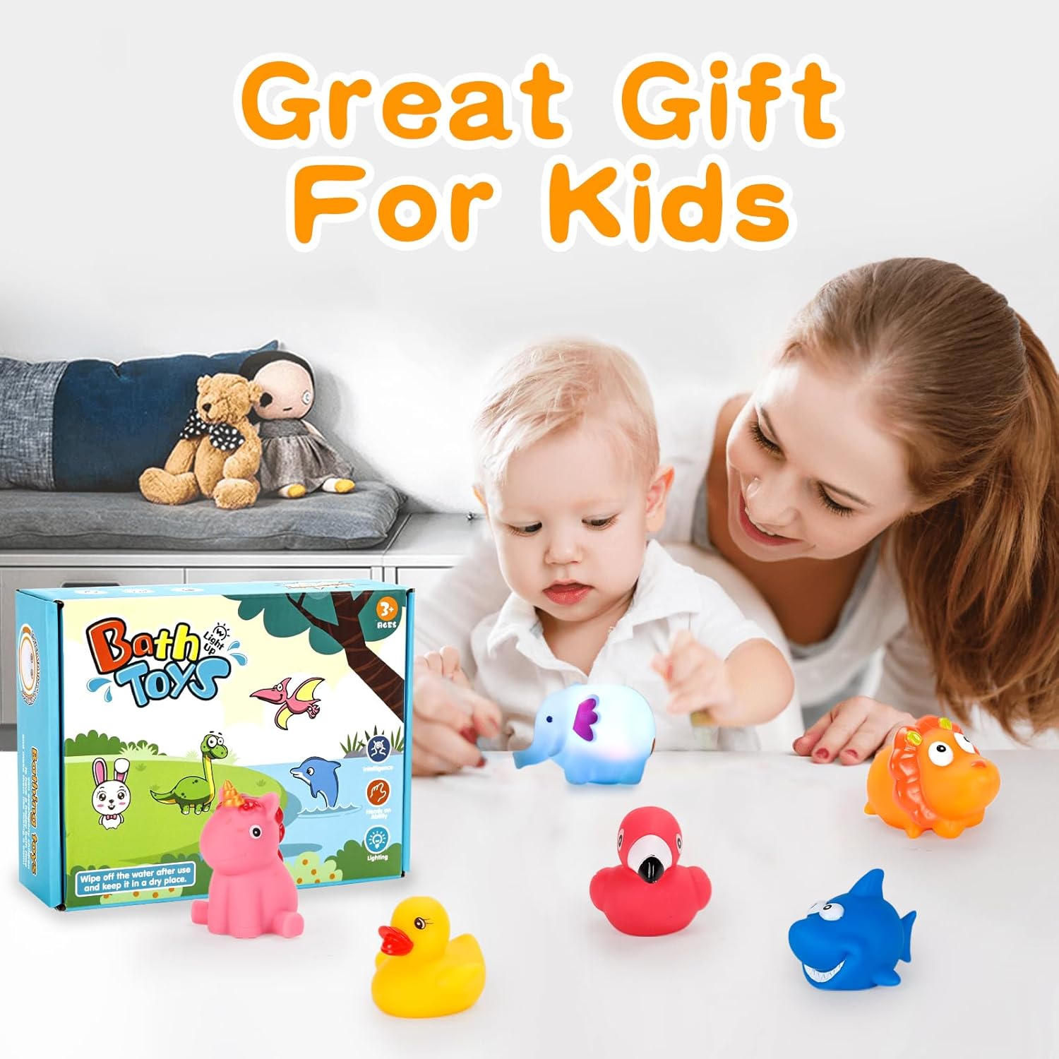 Thumbnail 6 de Jovicos LED Badetier-Set (6 Stück) – Badespielzeug mit Sensorik für Baby und Kleinkinder