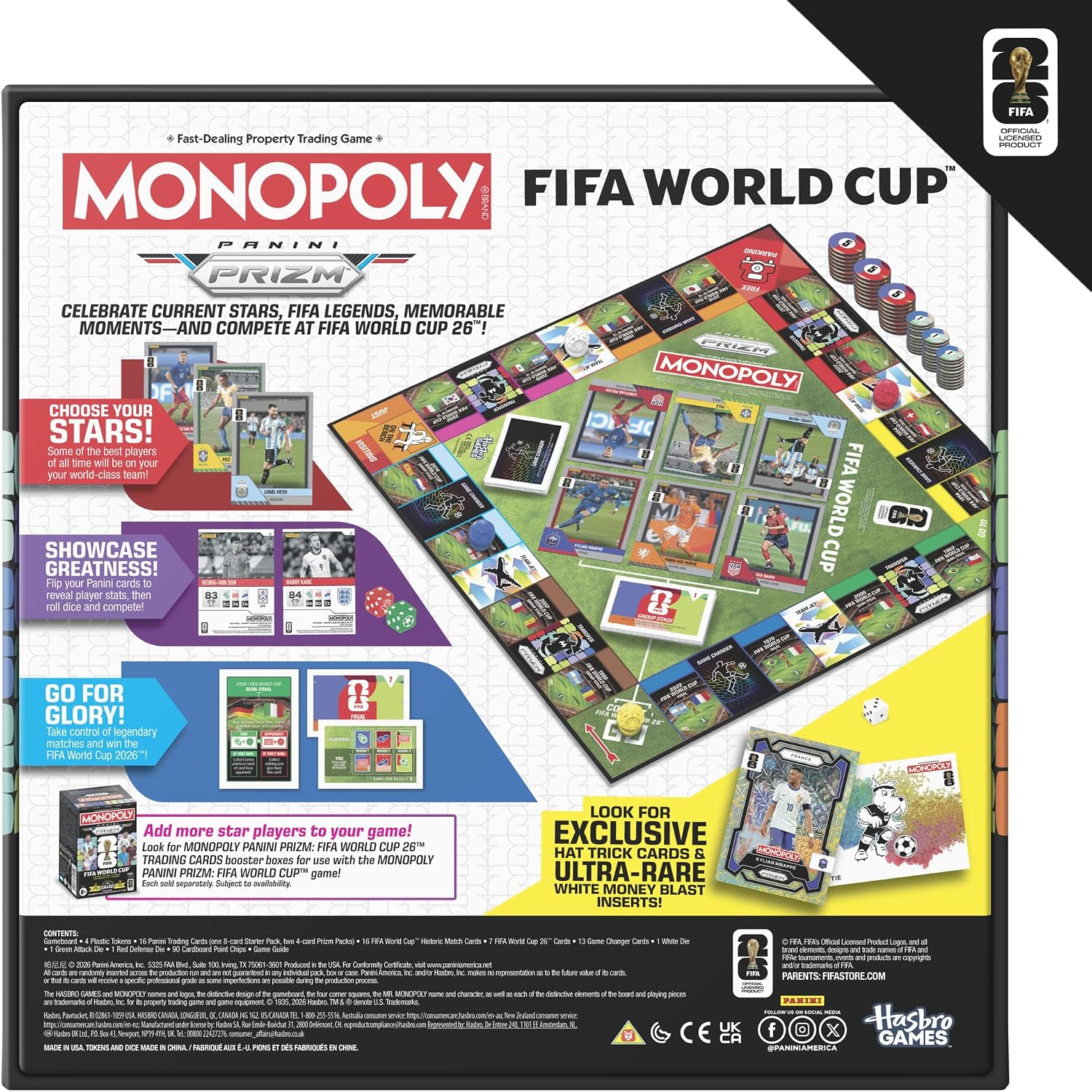 Detalle de Monopoly Panini Prizm: FIFA World Cup Game – Board Game with Panini Prizm 2026 Cards