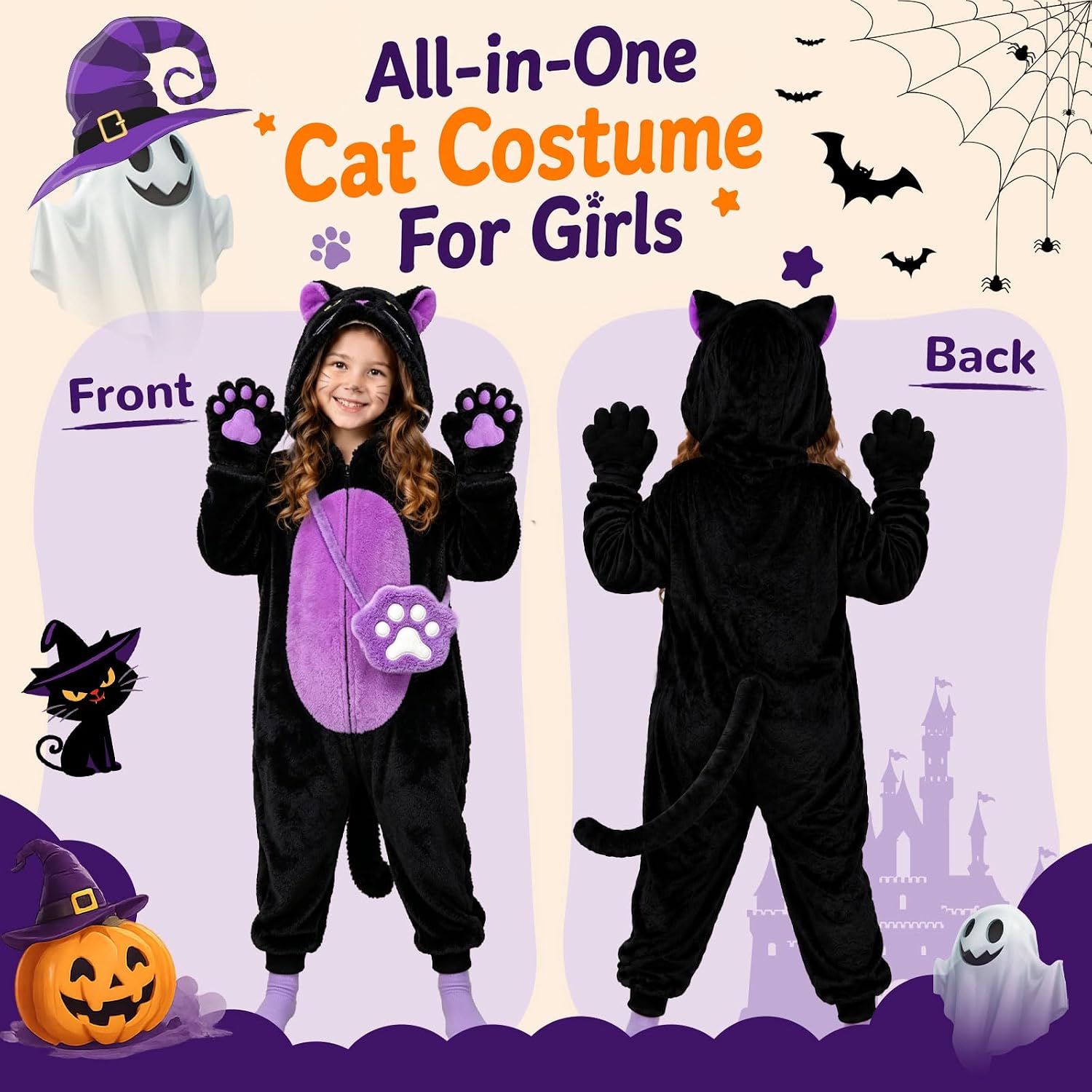 Detalle 2 de Black Cat Costume for Girls