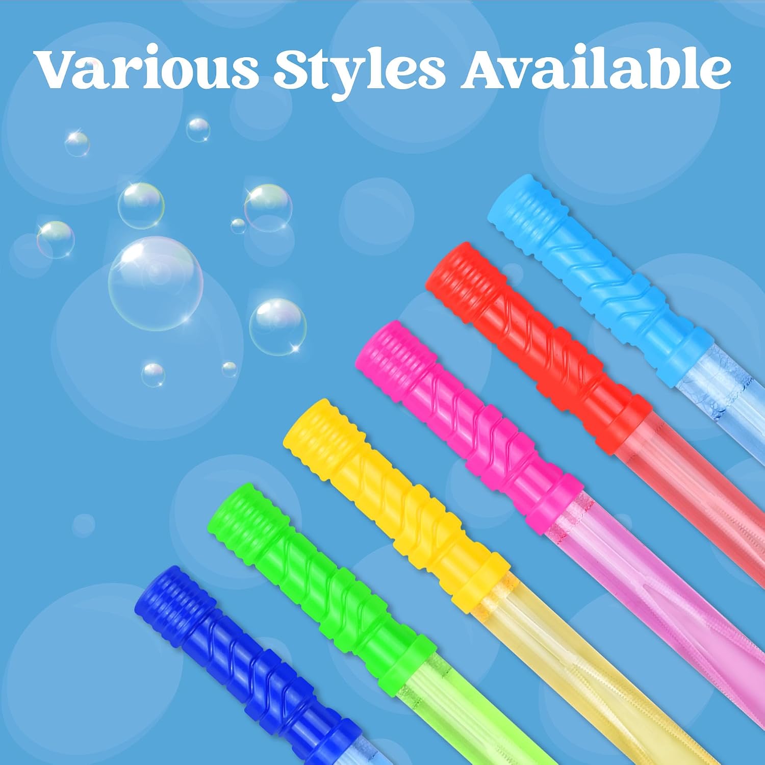 Detalle de JOYIN 14.6” Big Bubble Wands for Kids — 1 Dozen with Refill Solution