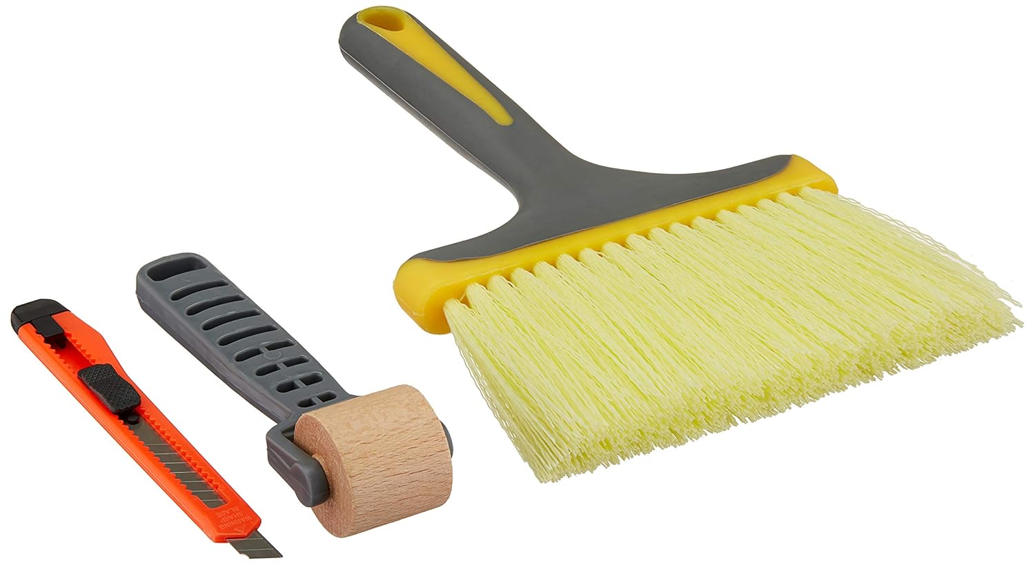 Detalle de Amazon Basics Tapezier-Set, 7-teilig mit Bürsten mit weichen Griffen
