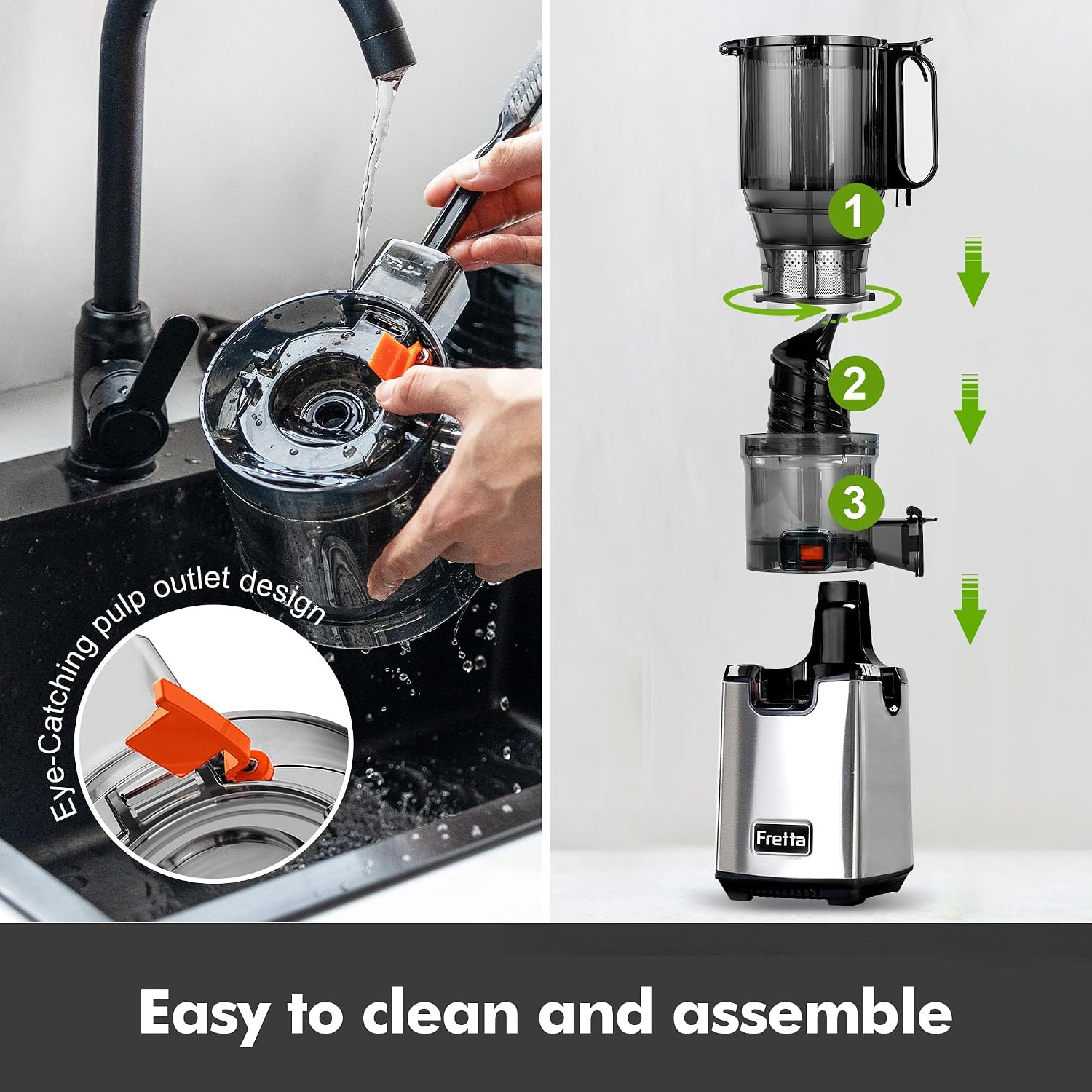 Thumbnail 5 de Fretta Cold Press Juicer with 135mm Feed Chute – Quiet, Safe and Family‑Sized