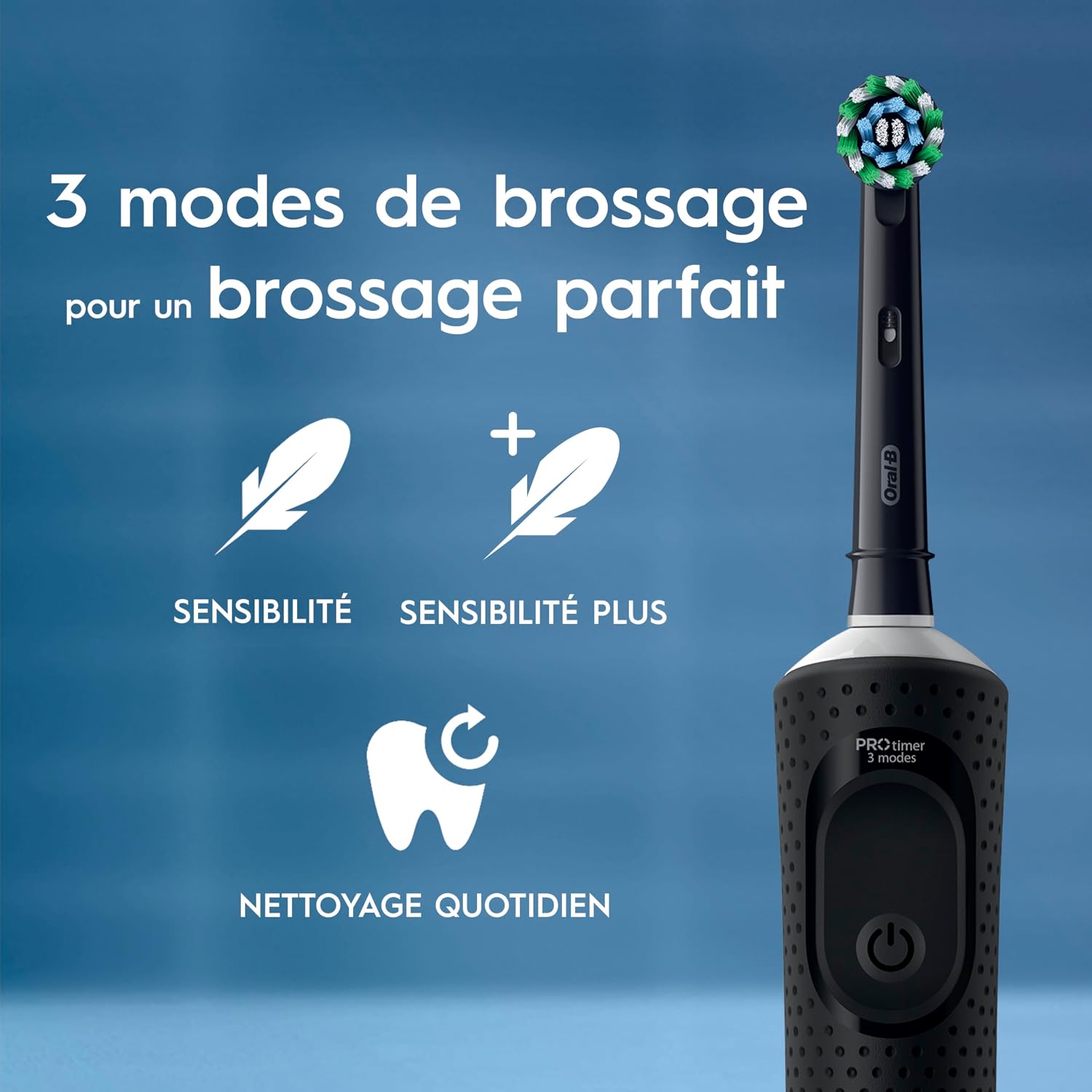 Detalle de Oral-B Vitality Pro – Brosse à Dents Électrique Noir avec Brossettes interchangeables