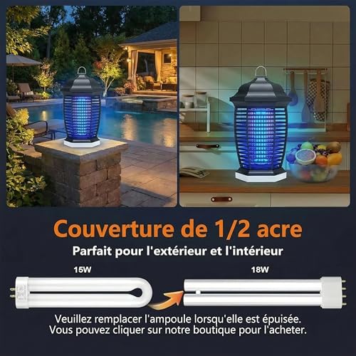 Thumbnail 3 de Seenlast Lampe Anti Moustique avec Éclairage LED – 18W UV 4000V, IPX4, 100 m²