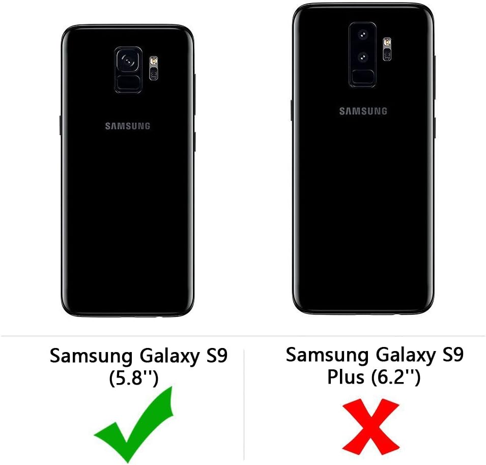 Thumbnail 2 de ROJIOJIO Handyhülle für Samsung Galaxy S9 – Leder Klapphülle mit Kartenfach, magnetischem Verschluss und Ständer in Schwarz