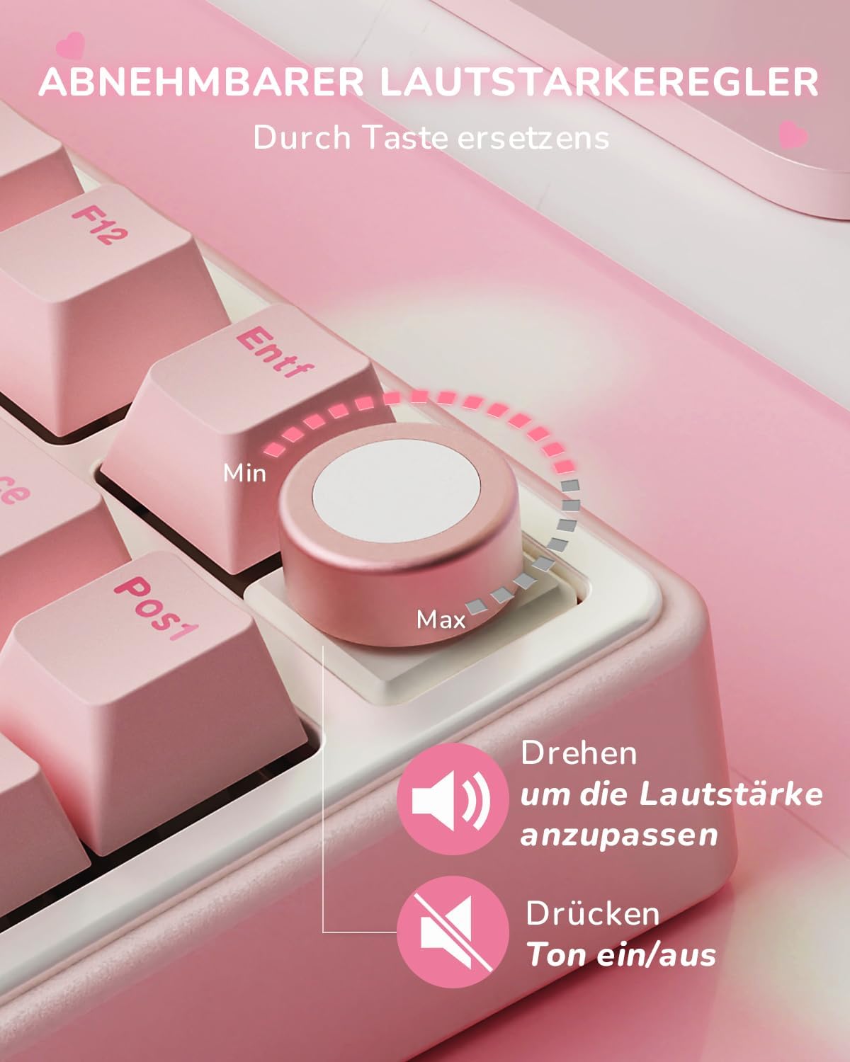 Detalle de RK ROYAL KLUDGE R75: Kabellose 75% Gasket-Tastatur mit Creamy Linear Switches