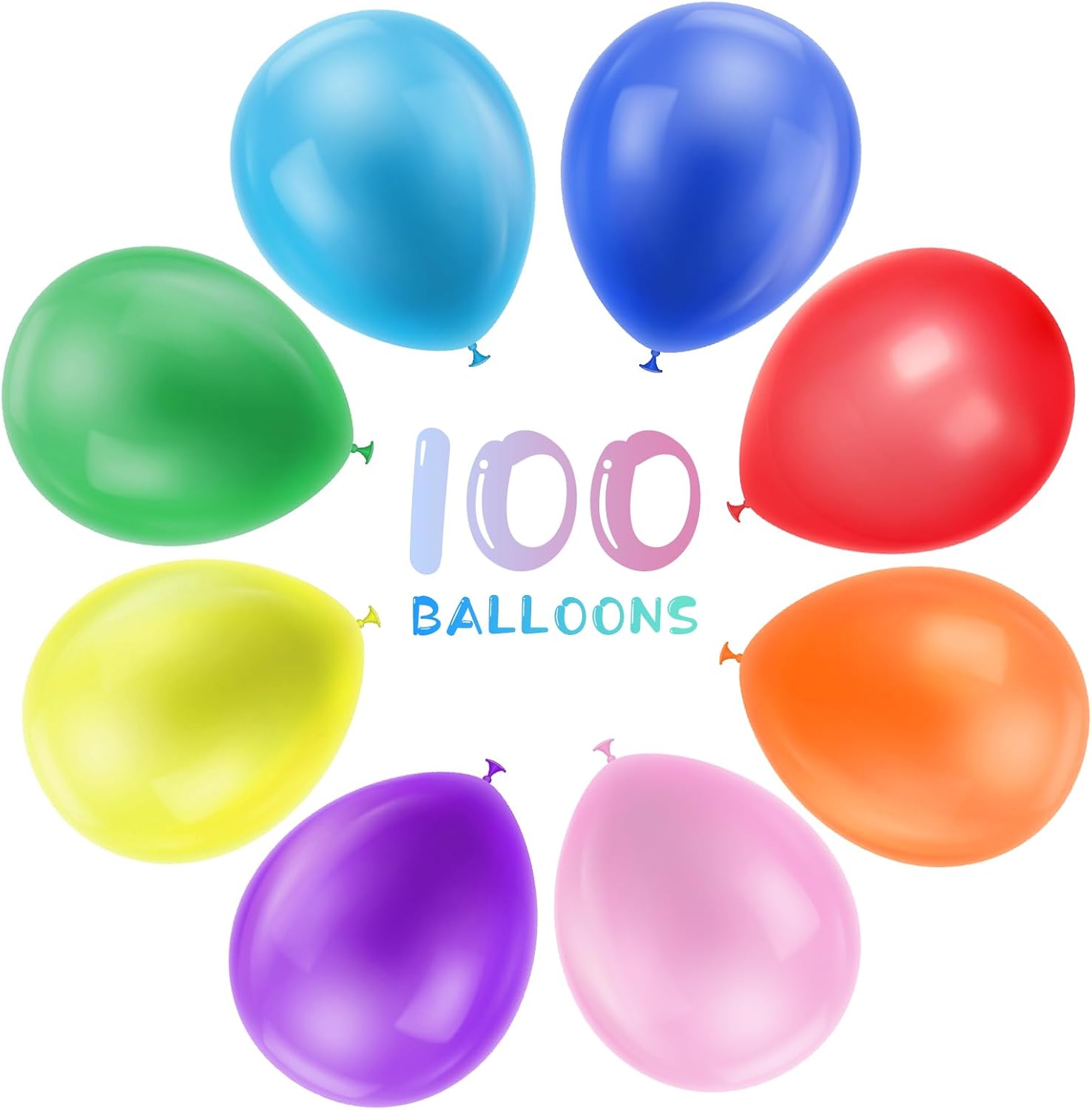 Thumbnail 1 de Jsdoin 12 Inch Rainbow Party Balloons 100 pack 🎈