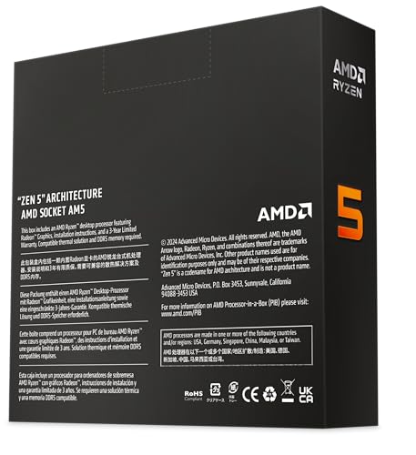Thumbnail 4 de AMD Ryzen 5 9600X Processor with Radeon Graphics (AM5, 6 Cores / 12 Threads, 65W, 5.4 GHz Boost)