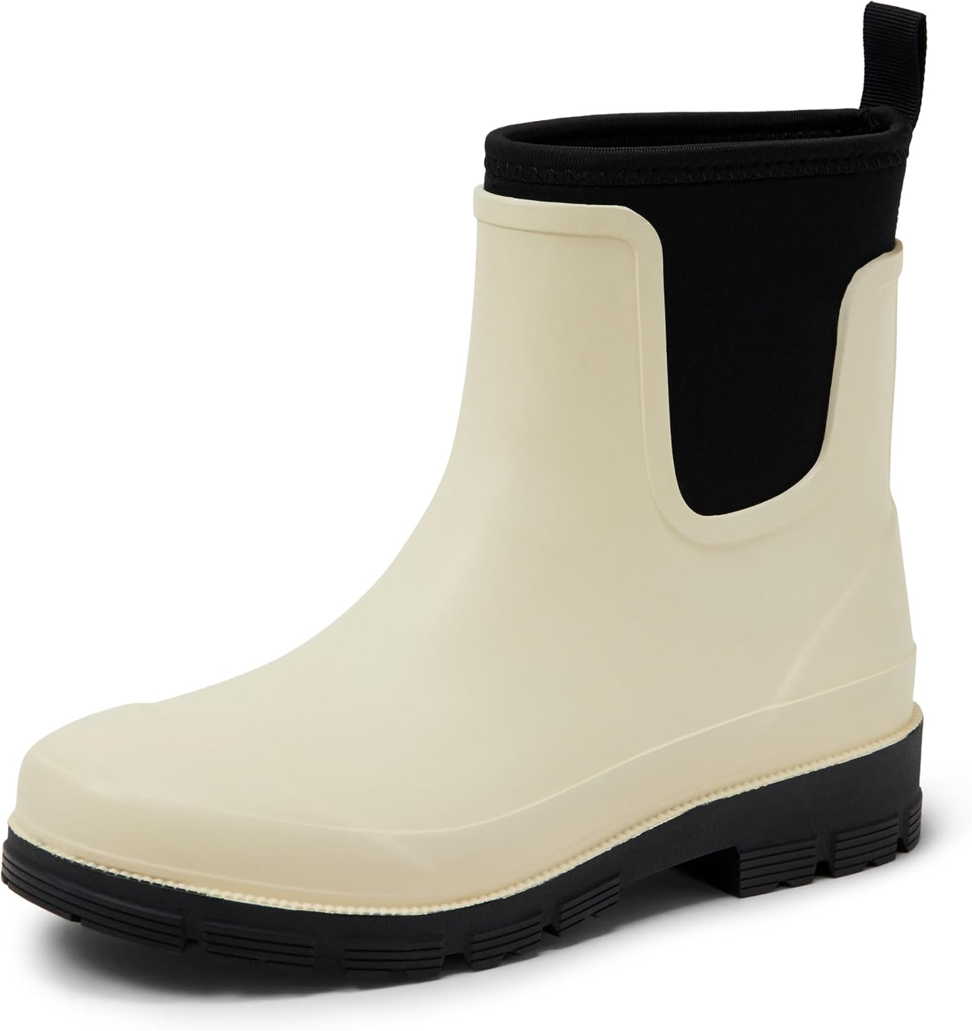 Detalle de Amazon Essentials Damen Wasserdichte Chelsea-Stiefelette – Regenstiefel mit elastischen Einsätzen