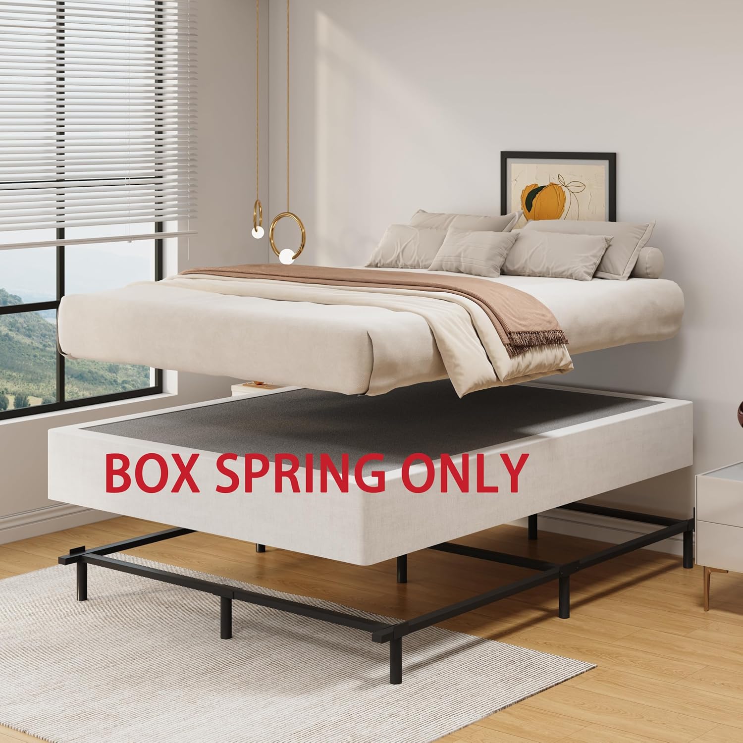 Thumbnail 5 de SHLAND Box Spring Full 10-Inch: Heavy-Duty Metal Foundation with Fabric Cover