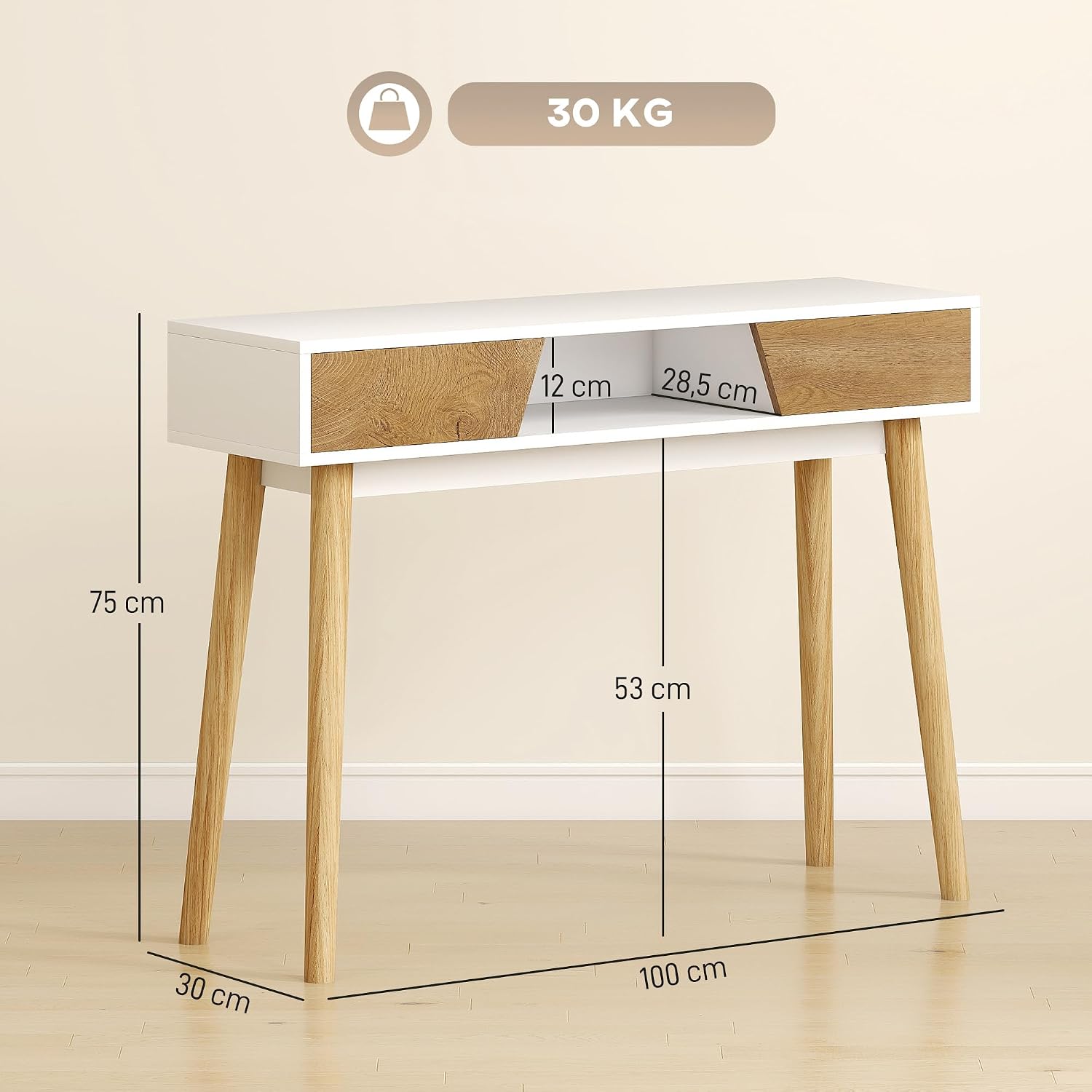Thumbnail 2 de HOMCOM Mesa de Consola Estrecha 100x30x75 cm