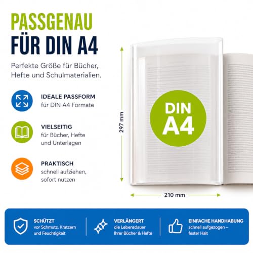 Detalle de Organizabel 15 fundas DIN A4 transparentes para libros y cuadernos