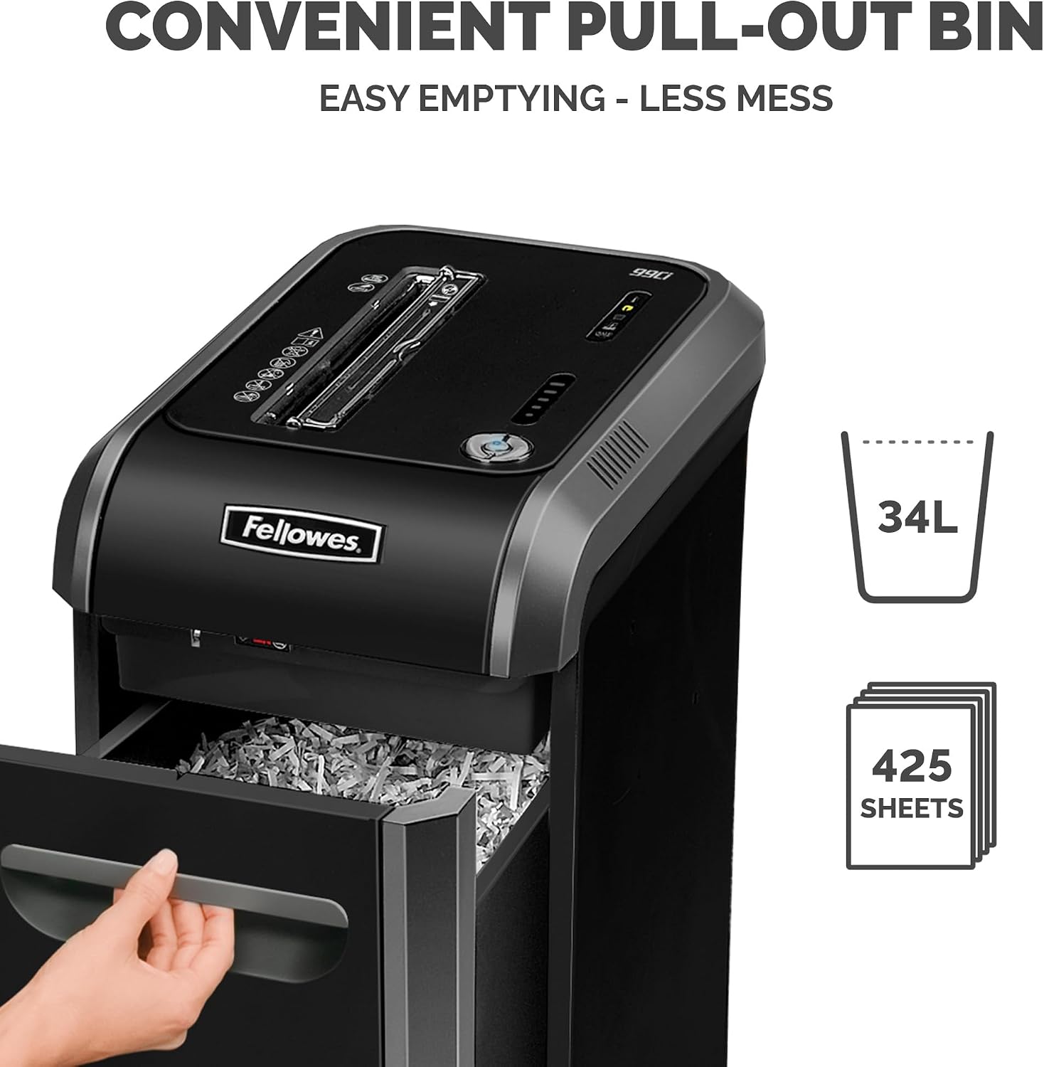 Thumbnail 6 de Fellowes 99Ci 18 Sheet Cross Cut Paper Shredder (DIN P4) for Office Use