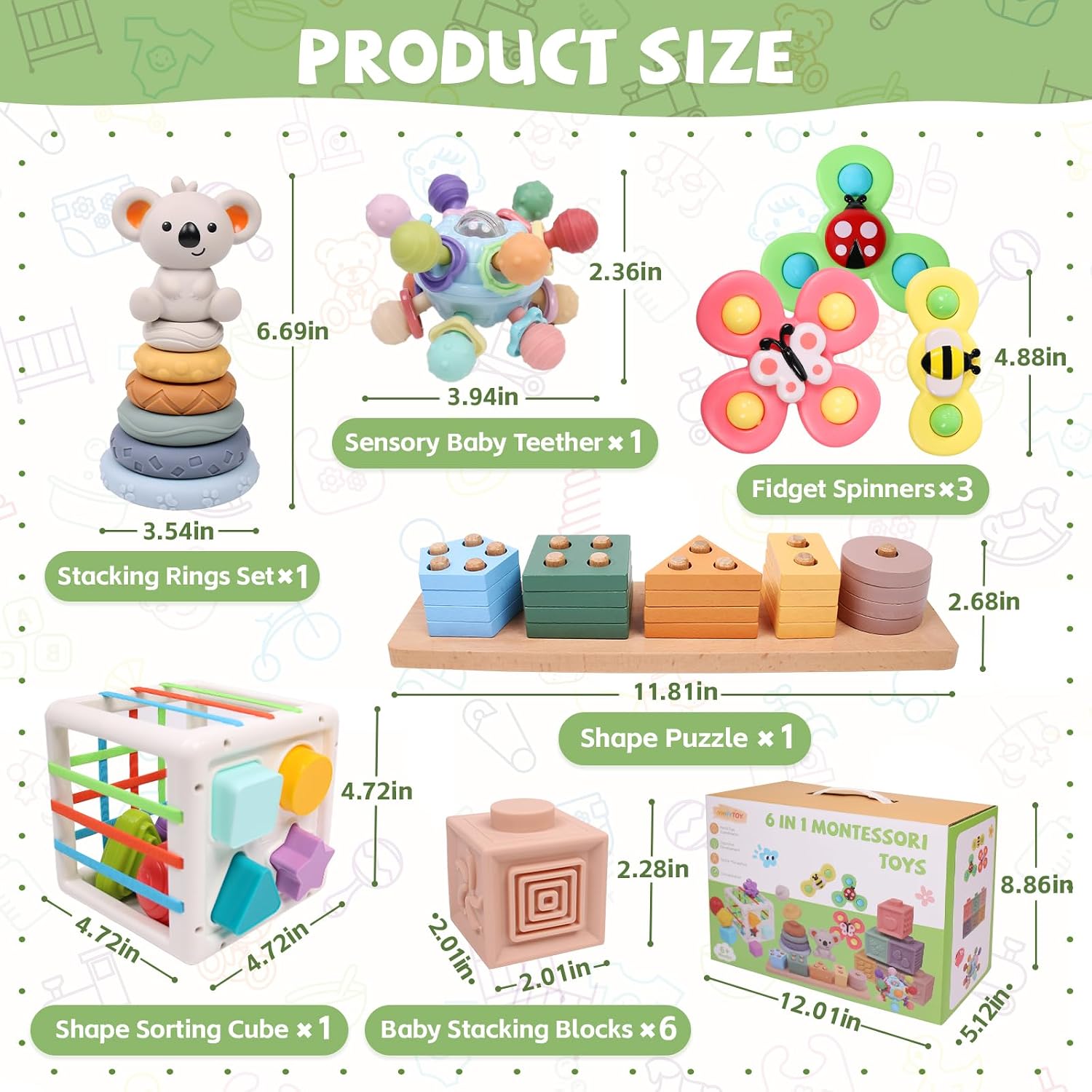 Thumbnail 5 de YHHYTOY 6-in-1 Montessori Baby Toys 6-12 Months
