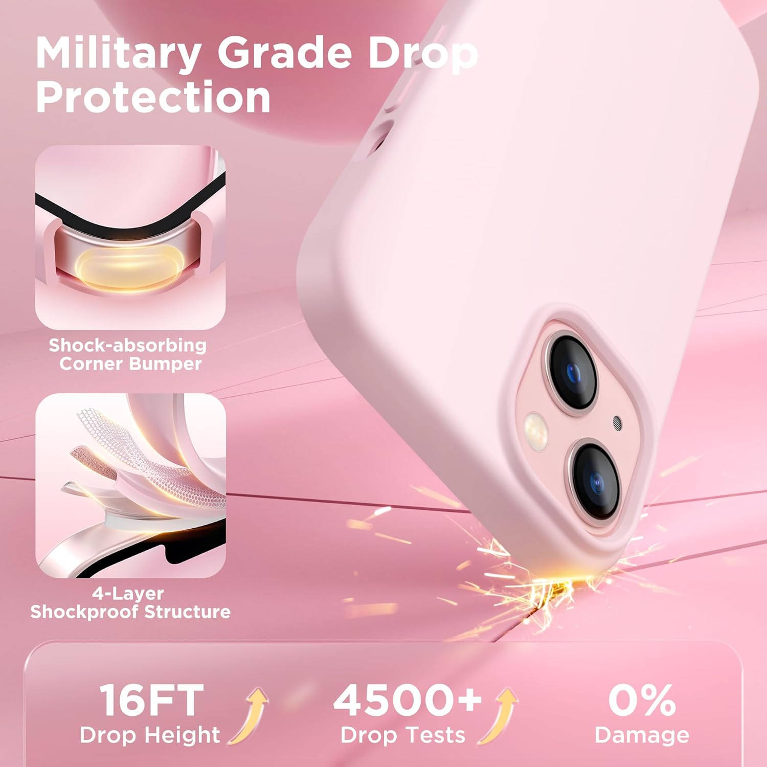 Thumbnail 4 de GolbinBox Magnetic Case for iPhone 13/14 (6.1") Chalk Pink with MagSafe
