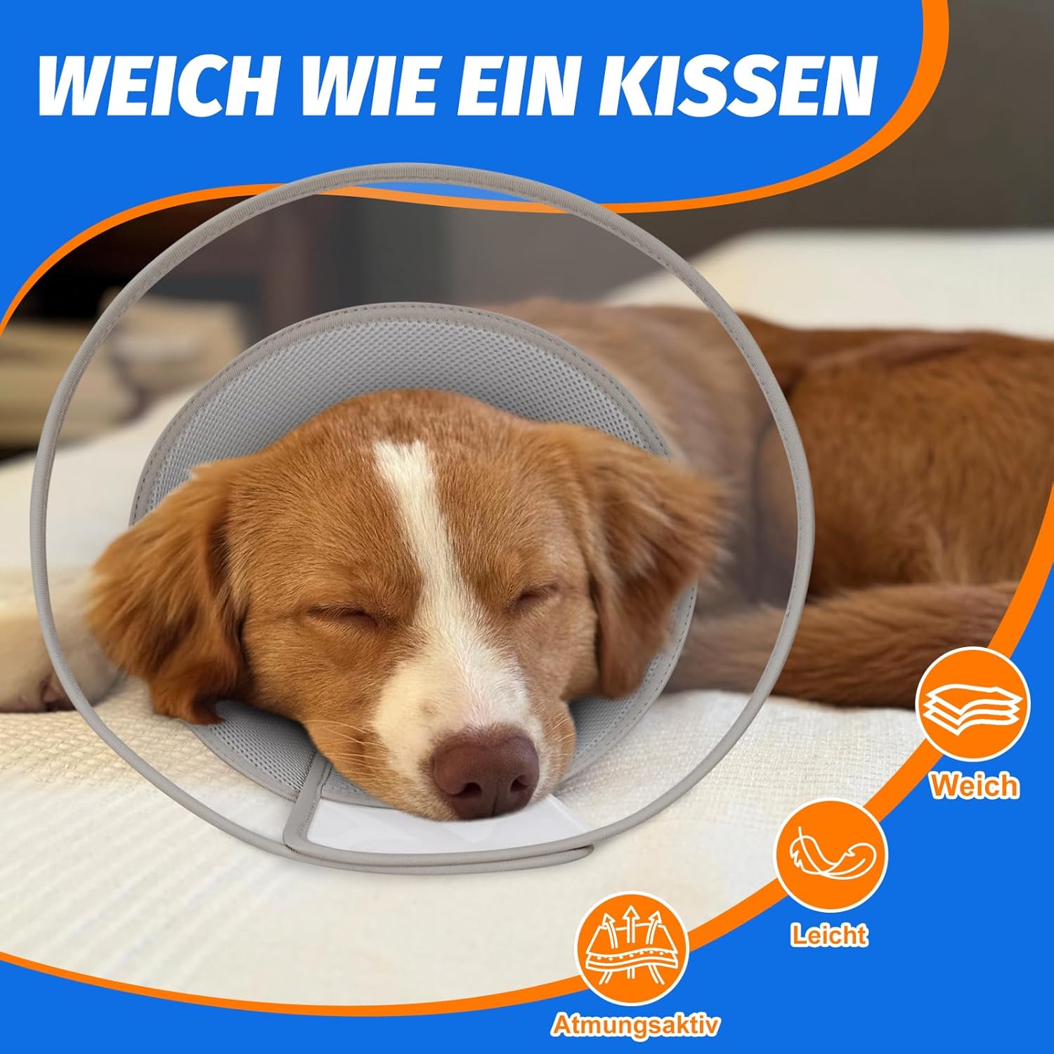 Thumbnail 4 de Supet Halskrause für Hunde (Deep Grey-S) – konische Wundleckschutz-Kegel statt aufblasbarem Donut