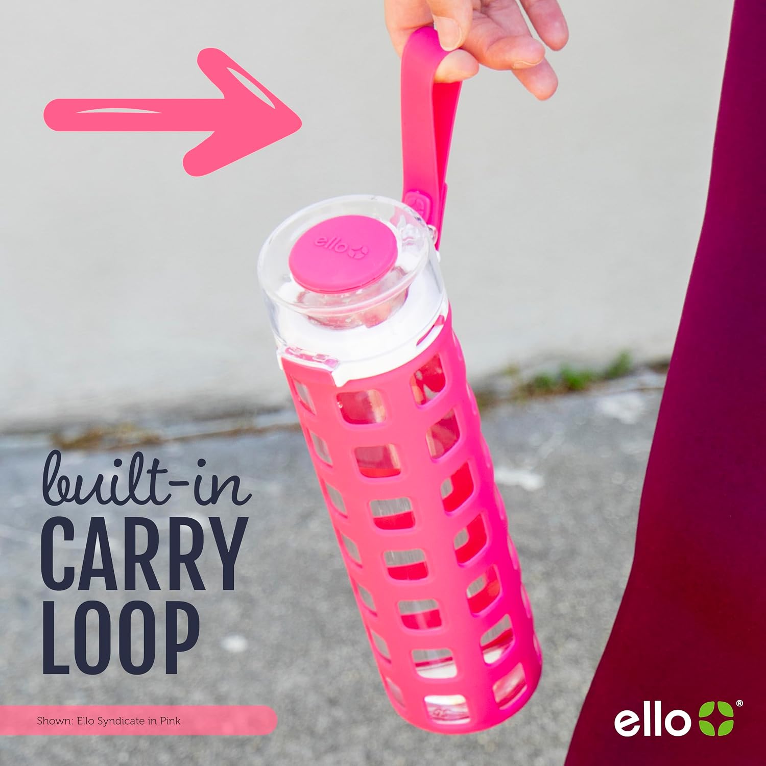 Detalle 2 de Ello Syndicate 20oz glass water bottle
