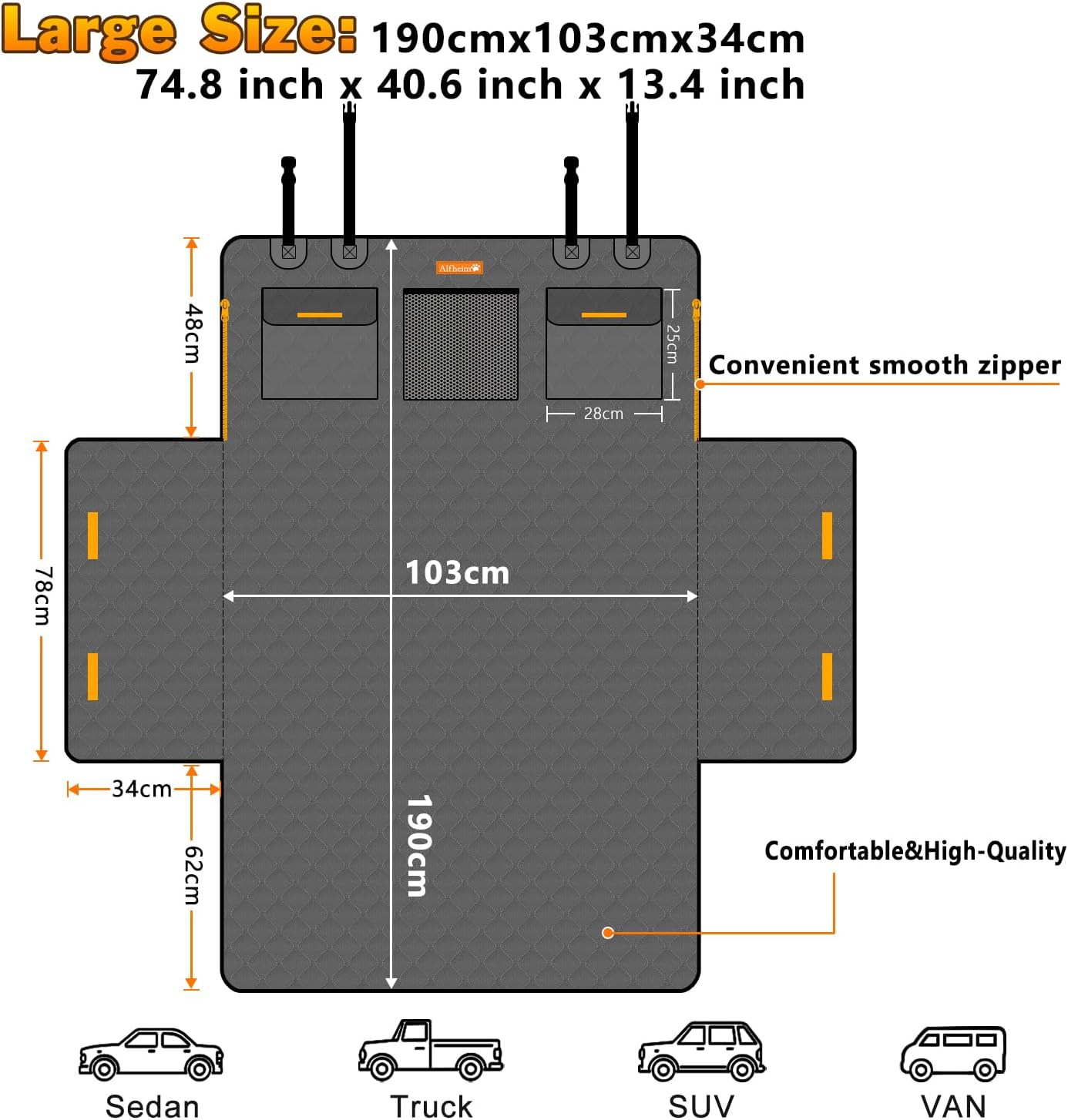 Thumbnail 2 de Alfheim Car Boot Liner Protector for Dog – Waterproof, Large & Multi-Function