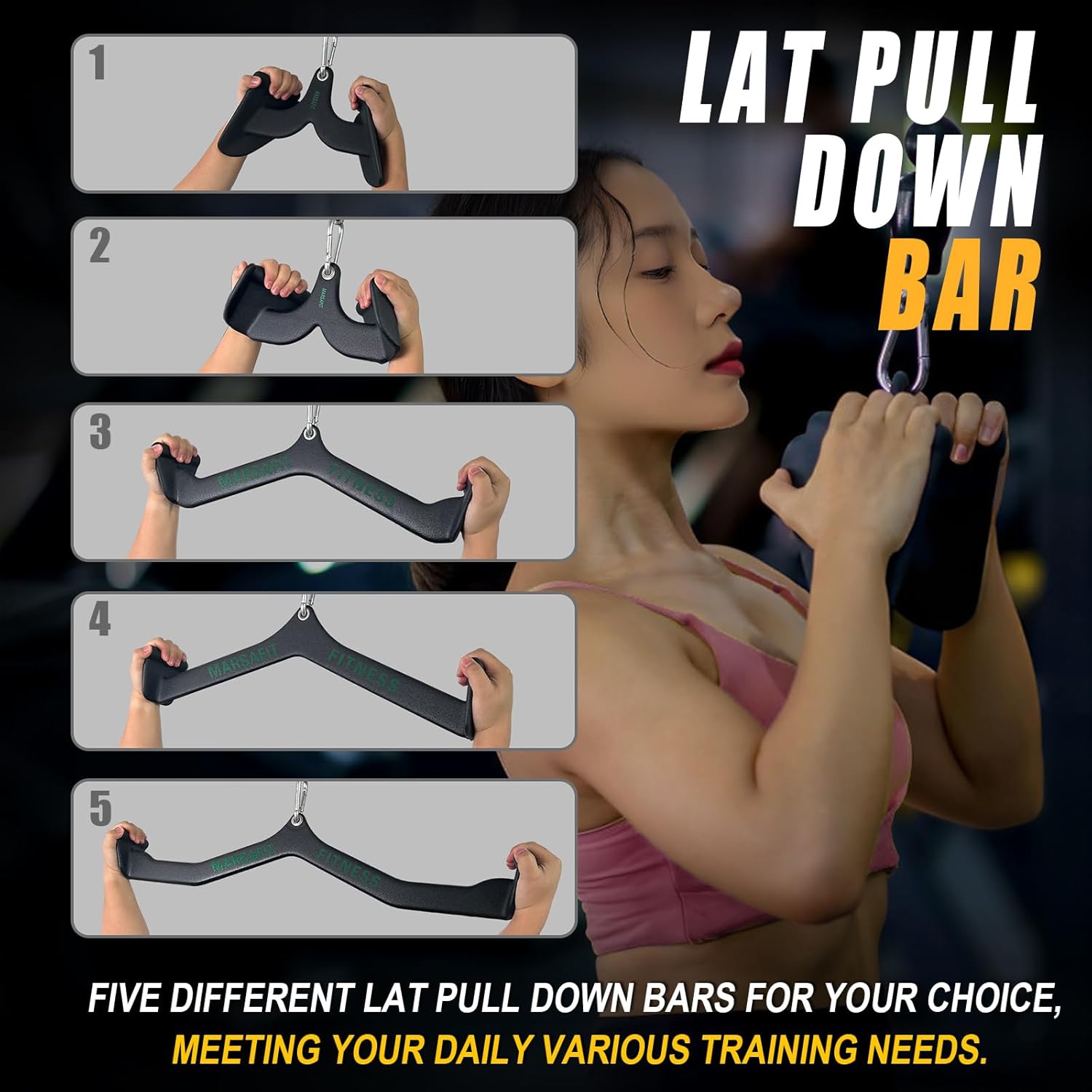 Detalle 2 de MARSAFIT Lat Pulldown Bar 880 lb 🏋