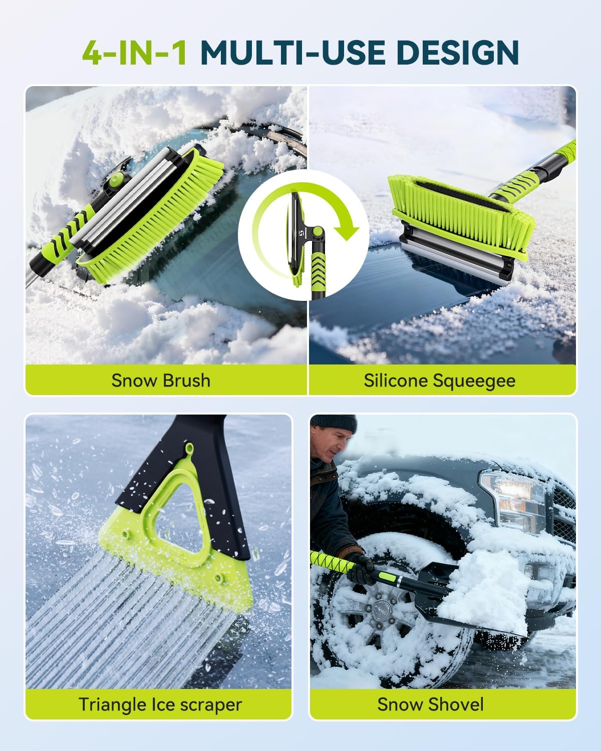 Detalle 2 de 60" Upgraded Snow Brush Shovel with Squeegee