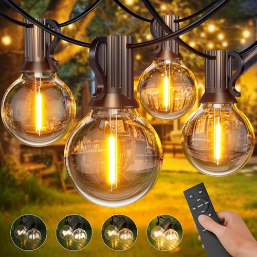 Detalle de Guirlande Guinguette Extérieure G40 avec Télécommande GPATIO — 30 m, 50 LED + 2 de Rechange, Imperméable, Dimmable