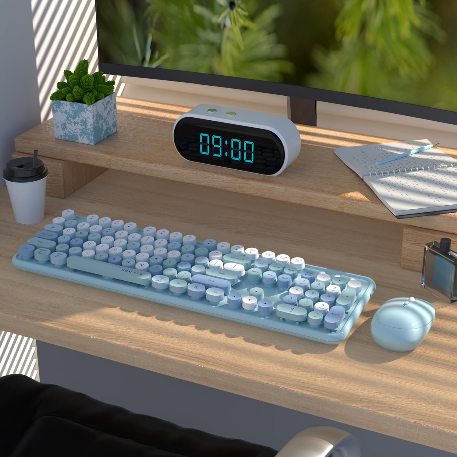 Detalle 2 de UBOTIE Colorful Wireless Keyboard Mouse Combo 2.4GHz 🖱