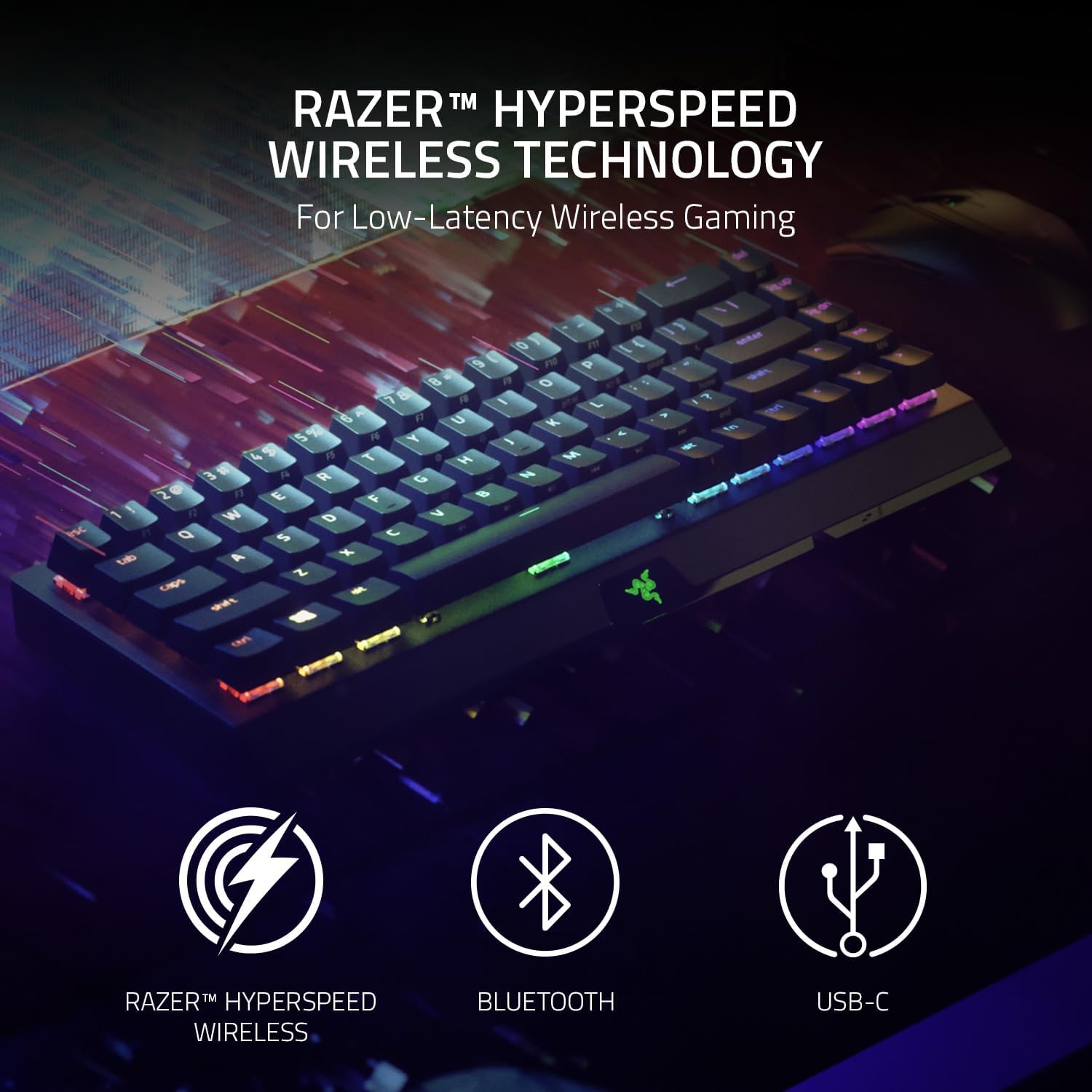 Thumbnail 2 de Razer BlackWidow V3 Mini HyperSpeed (Yellow Switch) – 65% Wireless Mechanical Keyboard