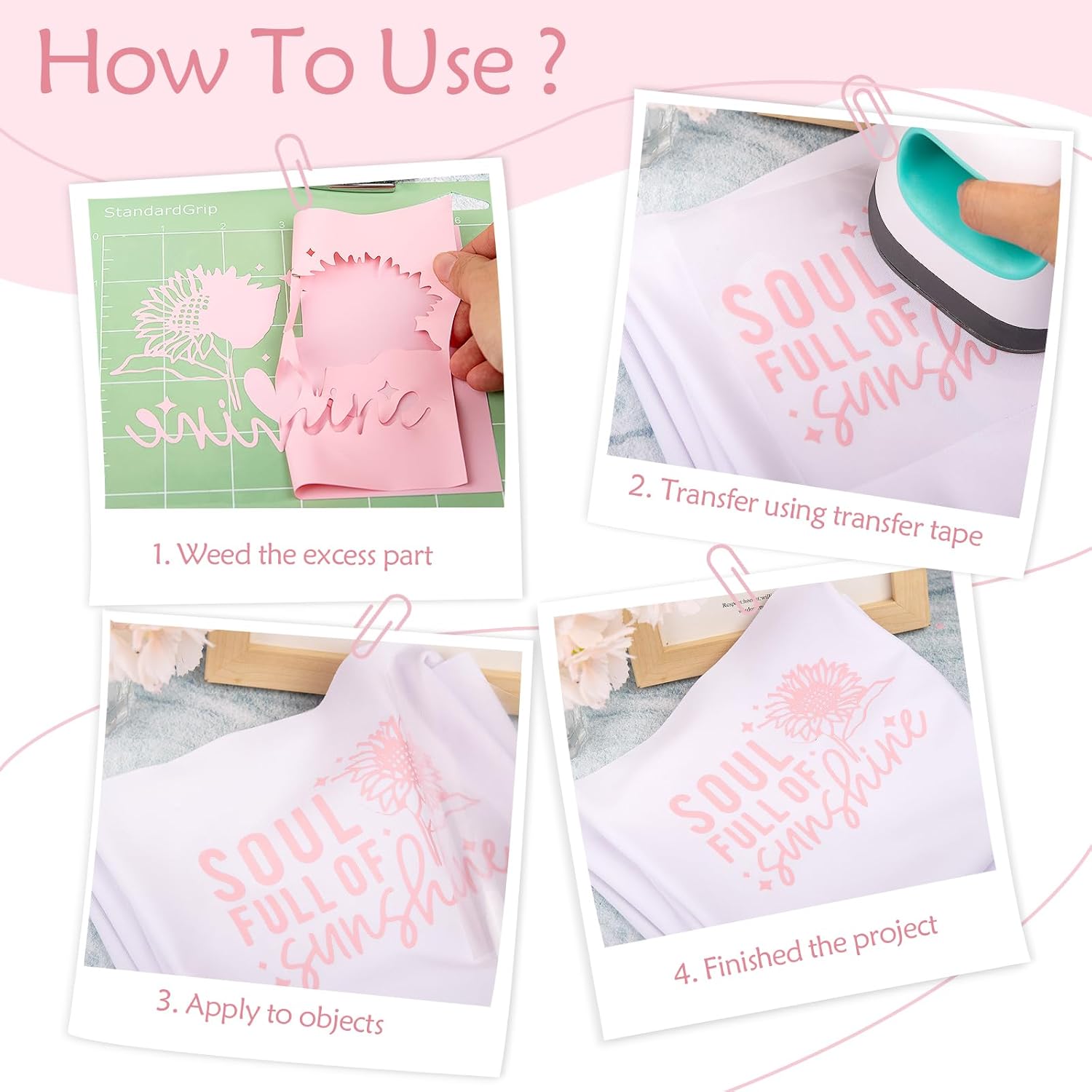 Thumbnail 1 de VINYL FROG Heat Transfer Vinyl (HTV) Roll – Light Pink 30.5x155cm