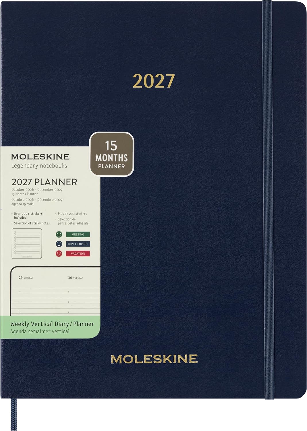 Detalle de Moleskine DSESNB2012WN7Y27 weekplanner 2026-2027, XXL, saffierblauw