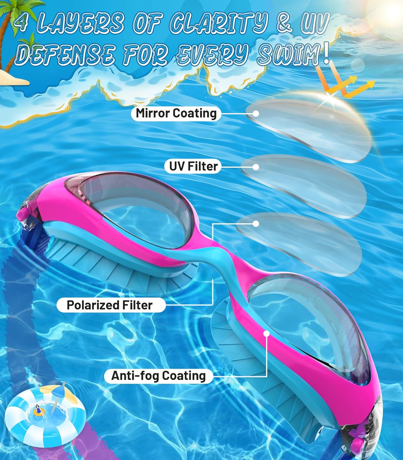 Thumbnail 1 de HIGAHY Kinder-Schwimmbrille mit UV-Schutz und Anti-Fog – für Jungen und Mädchen 6–14 Jahre