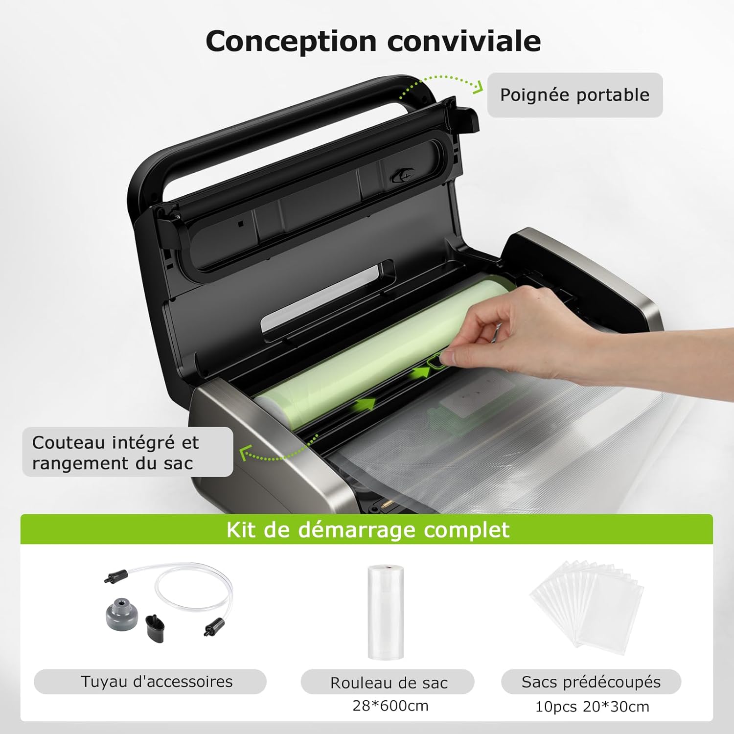Thumbnail 5 de Bonsenkitchen Machine Sous Vide Alimentaire – Puissante, silencieuse et pratique pour la conservation en lot
