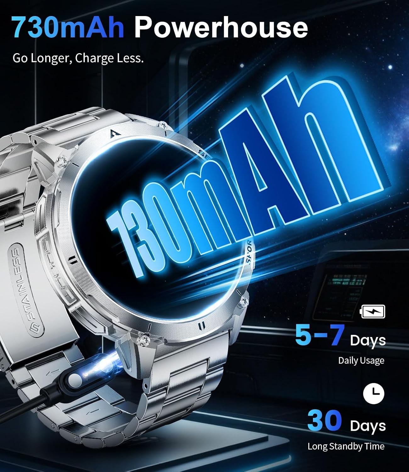 Thumbnail 2 de LIGE Military Smart Watch 1.62" AMOLED
