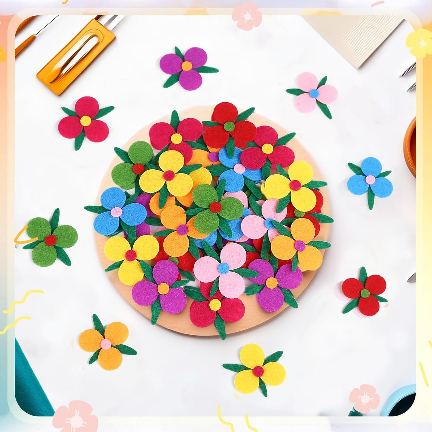 Thumbnail 3 de Naler 120 Filzblumen für DIY Dekoration