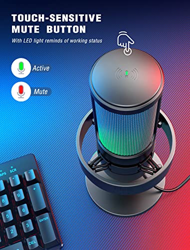 Detalle 2 de FIFINE USB Gaming Micrófono para streaming con RGB