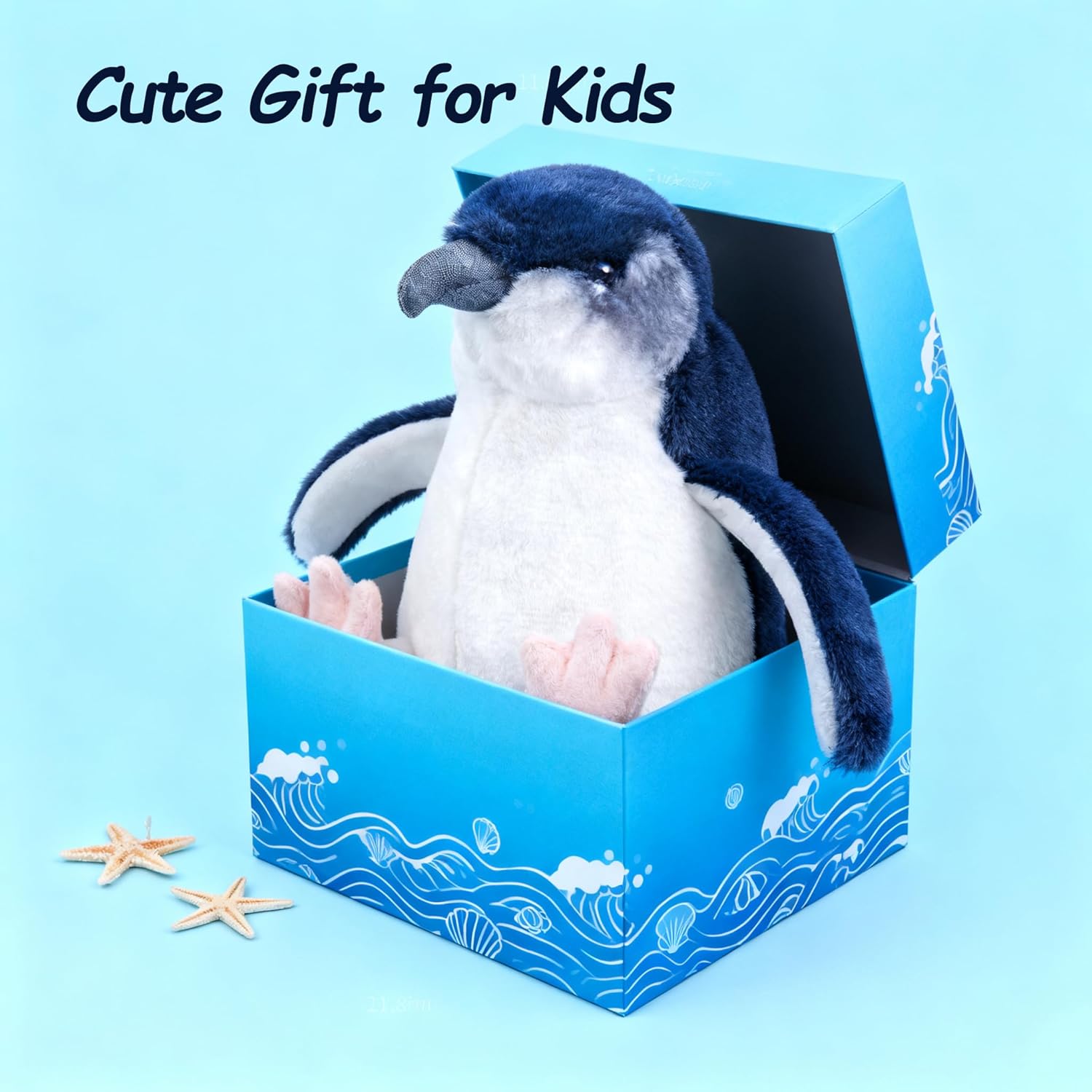 Thumbnail 4 de RLOMUTE Blue Penguin Plush Toy, 10.6 Inch – Cuddly Soft Teddy for Play, Décor and Gifting