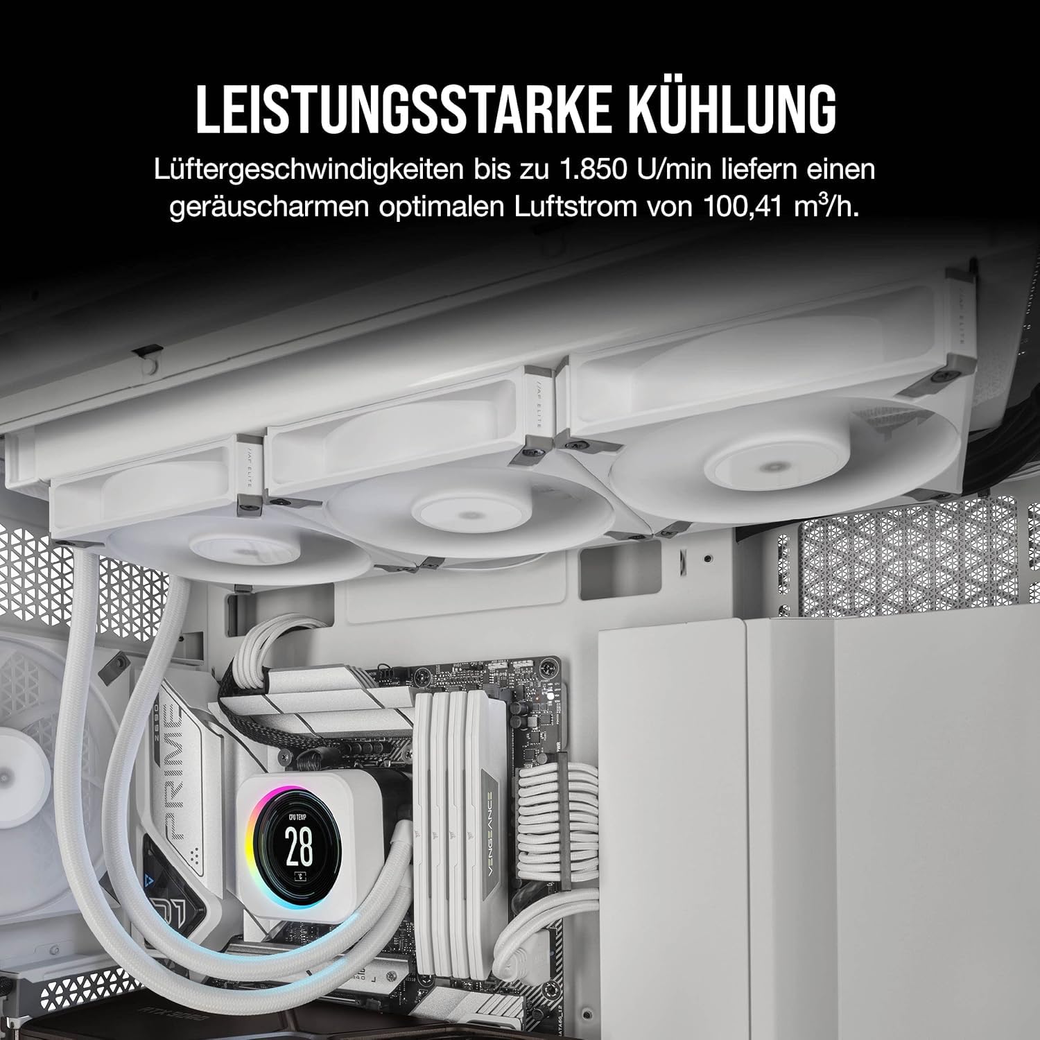 Thumbnail 2 de Corsair AF120 ELITE: Hochleistungs‑120-mm‑PWM-Lüfter mit AirGuide und Zero RPM