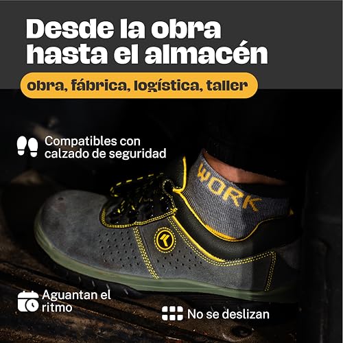 Thumbnail 4 de PS PROUTHS Calcetines de trabajo verano tobilleros unisex (95% algodón) con talón y puntera reforzados