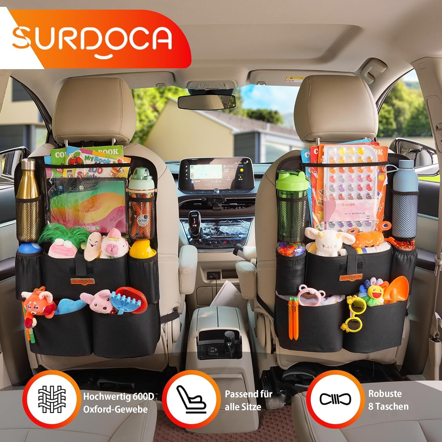 Detalle 2 de Surdoca Autositz-Organizer 4. Generation für 11-Zoll