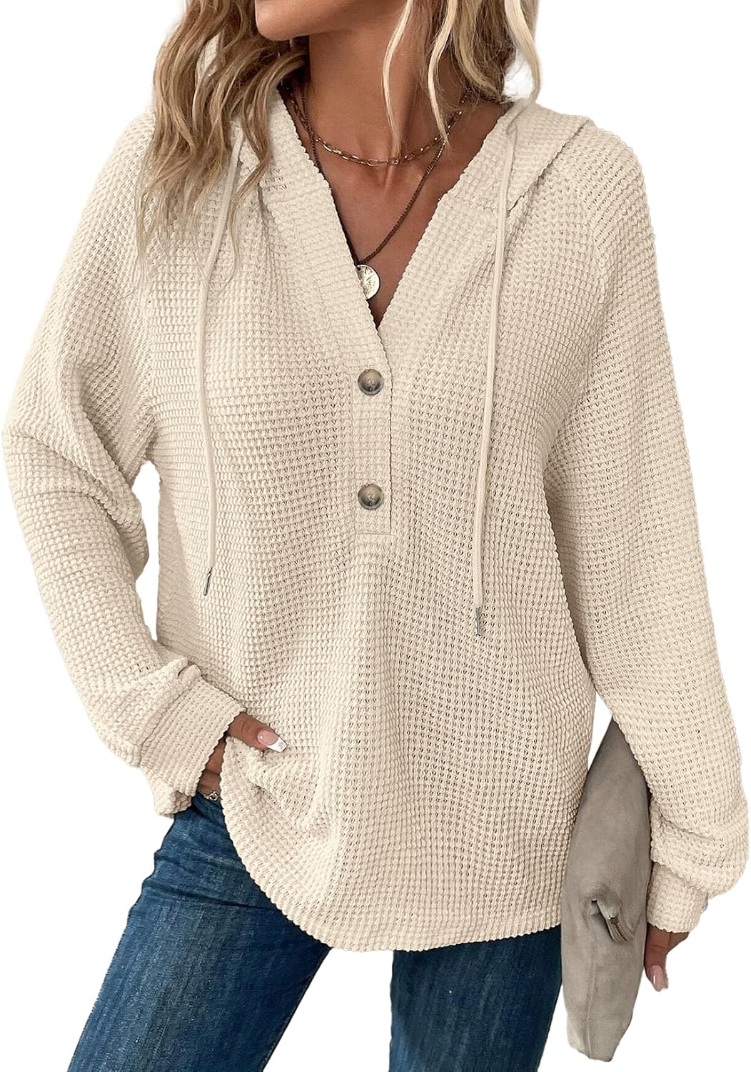 Detalle de Dokotoo Women's Waffle-Knit Hoodie
