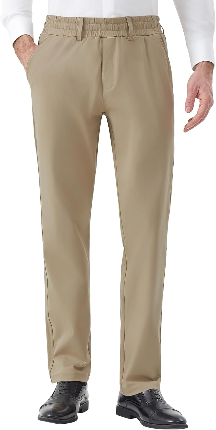 Detalle de Men's Pull-On Dress Pants, 100% Polyester