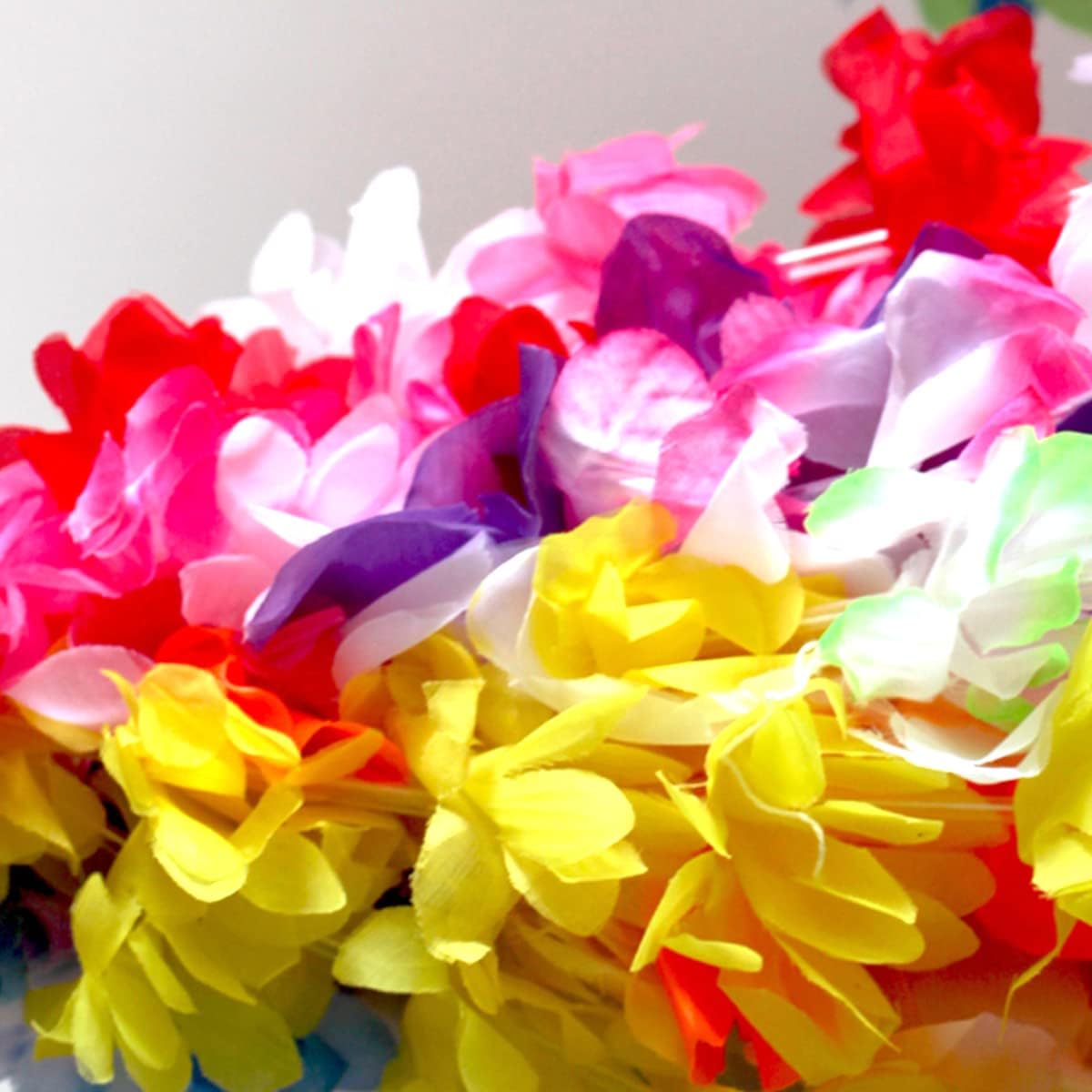 Detalle de 50 Styles Hawaiian Luau Flower Leis Bulk Necklace Set (Artificial Flower & Leaf) for Tropical Parties