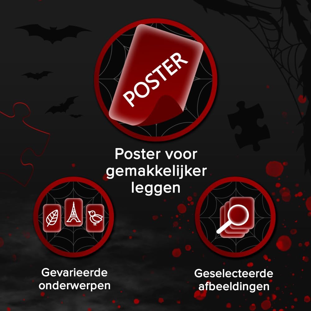 Detalle de Trefl Hall of Horror legpuzzel, 1.000 stukjes met de Hoofdloze Ruiter