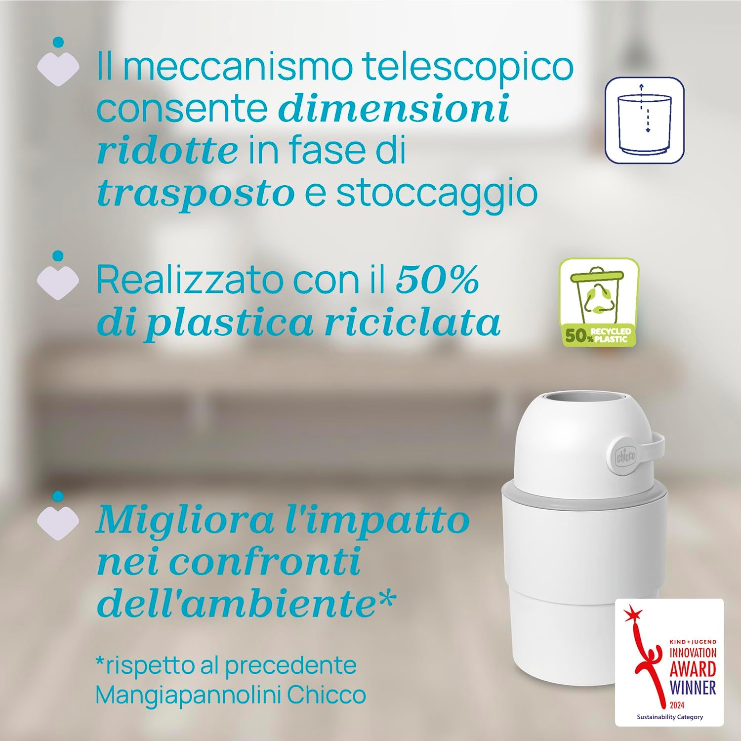 Thumbnail 4 de Chicco Mangiapannolini Telescopico 35 pannolini