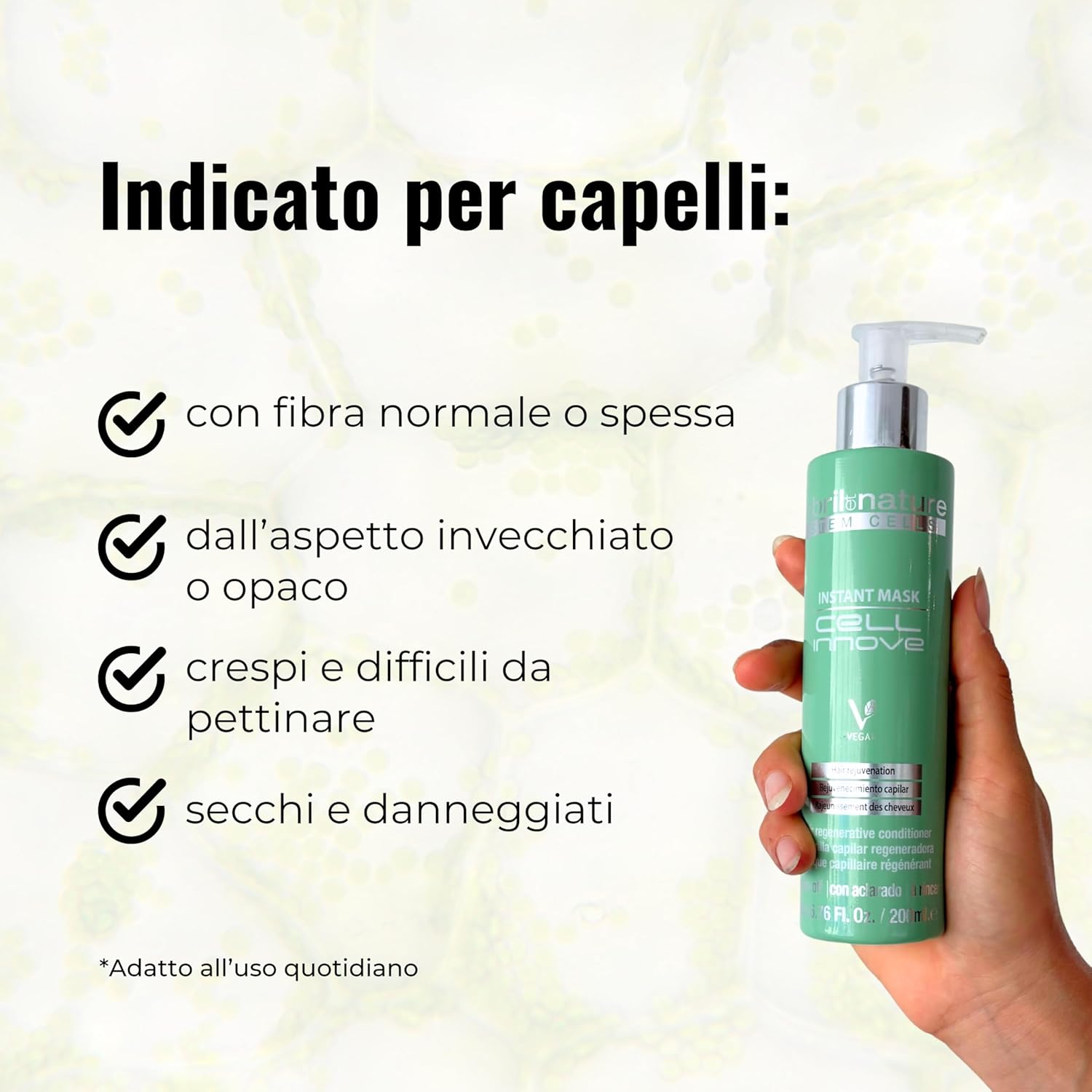 Thumbnail 3 de abril et nature Cell Innove Maschera Capillare con cellule staminali vegetali, 1000 ml