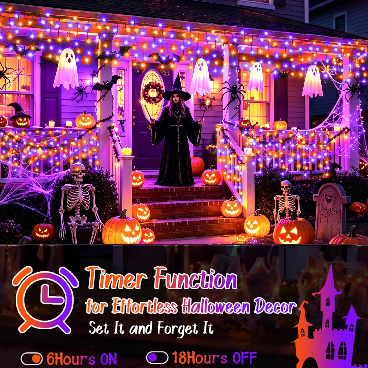 Detalle 2 de KNONEW Halloween String Lights, 33 ft