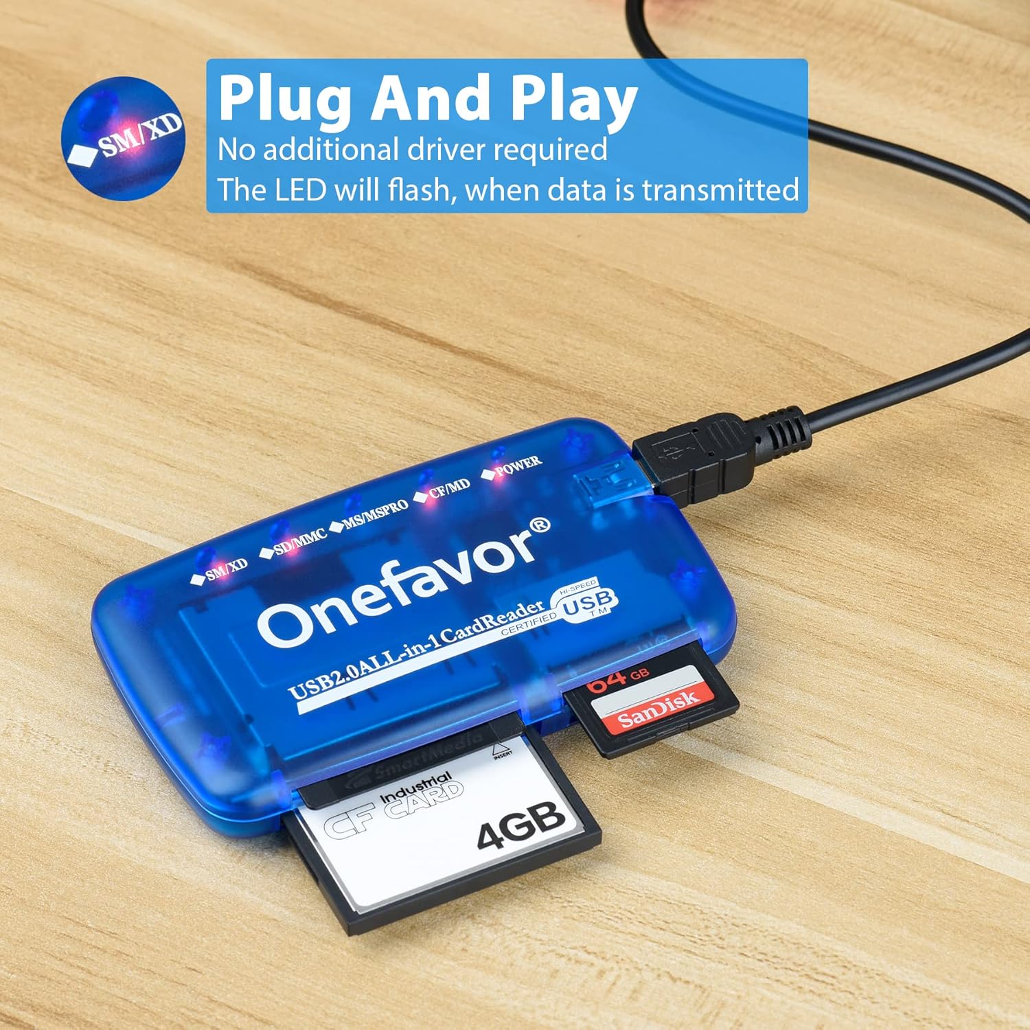 Thumbnail 3 de Lecteur de cartes Onefavor SmartMedia USB
