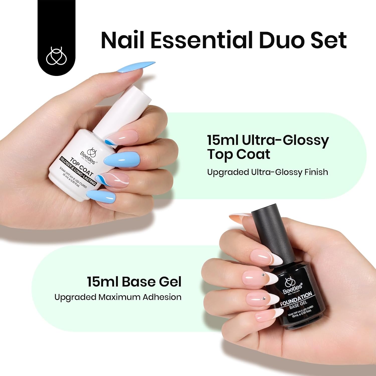 Detalle 2 de Beetles Gel Base and No Wipe Top Coat 15ml ๐