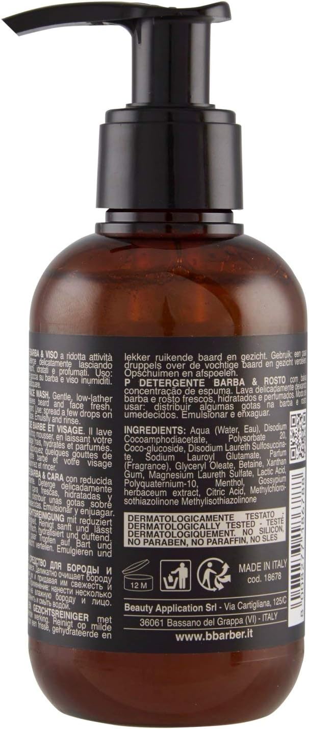 Thumbnail 3 de B.Barber Beard Wash - 150 ml: detergente per barba senza solfati né parabeni, rinfrescante con mentolo